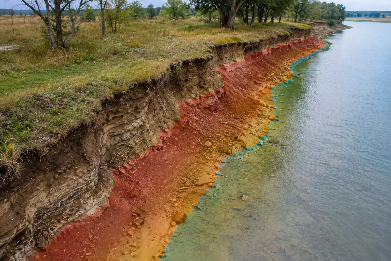 Tersus MVP B1 application visual for Shoreline & Bank Erosion Monitoring